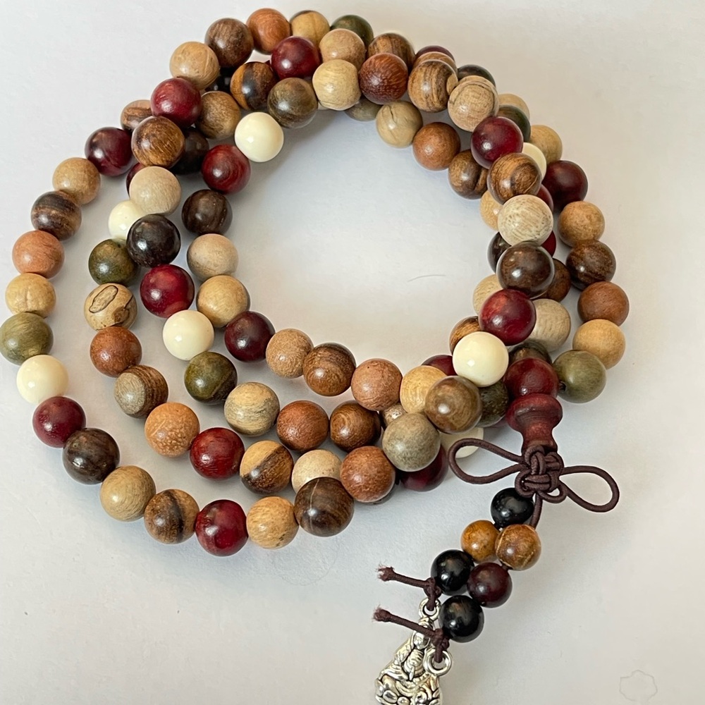 Sandlewood 108 Bead Variety of Sandalwood Mala Colorful Sandalwood